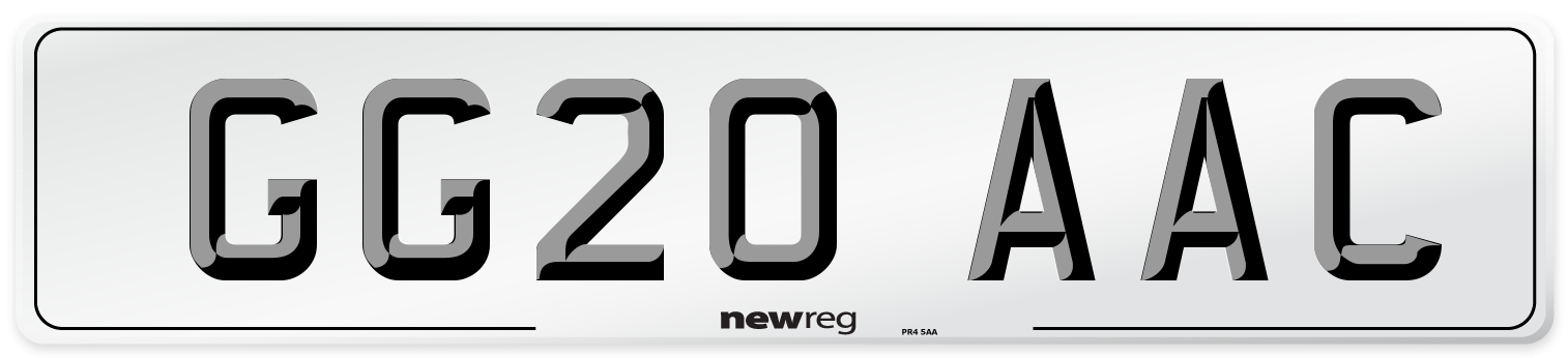 GG20 AAC Number Plate from New Reg